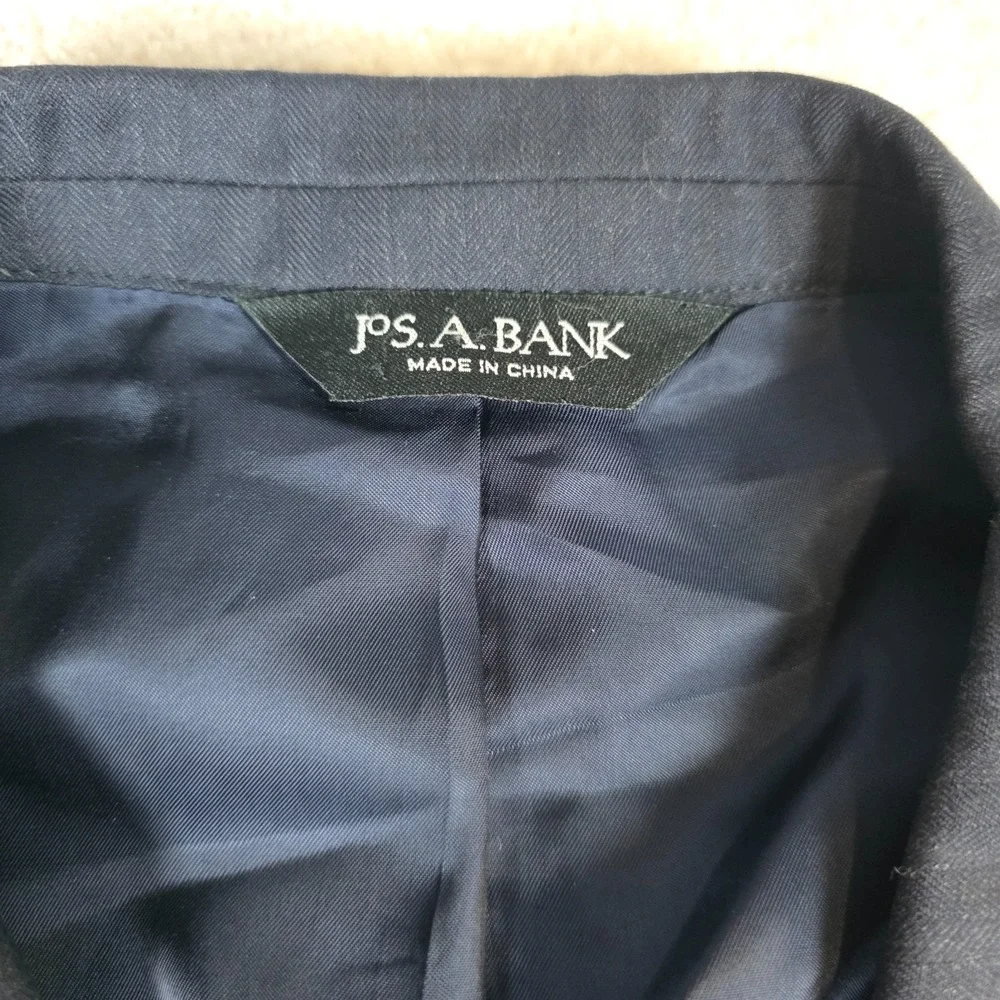 Jos. A. Bank Signature Collection Blazer Mens 46R Navy Blue Wool Notch Lapel